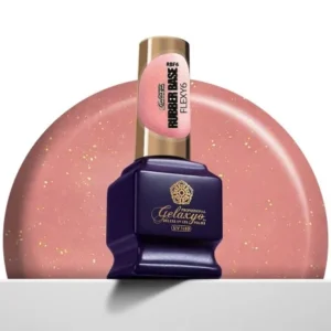 Gelaxyo Rubber Base Flexy 06 – Bază Rubber Roz-Nude cu Sclipici Fin, 7ml