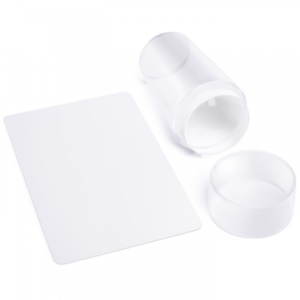 Ștampilă din silicon transparent pentru nail art – cu răzuitoare inclusă